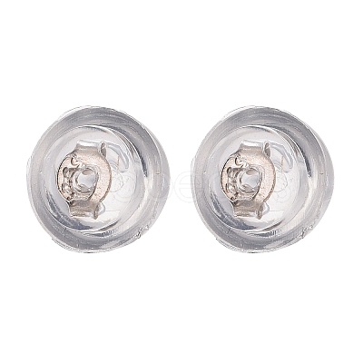 Anti-Tarnish Rhodium Plated 925 Sterling Silver Ear Nuts STER-E062-01P-1