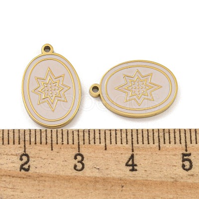 316 Surgical Stainless Steel Enamel Pendants STAS-M073-08G-1