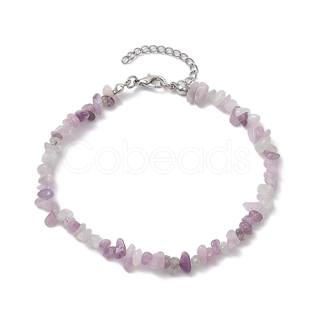 Natural Gemstone Beads Anklets AJEW-AN00583-06-1