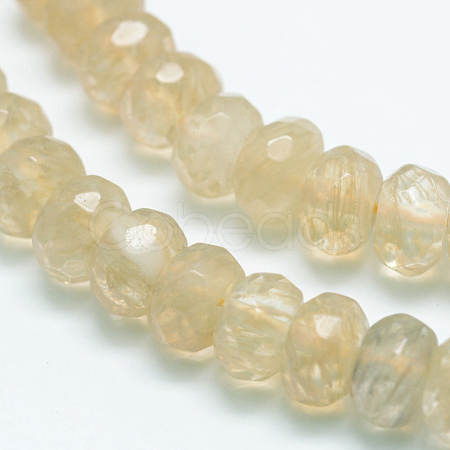 Faceted Coffee Watermelon Stone Glass Beads Strands X-G-K090-17-1