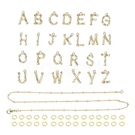 26Pcs A~Z Alphabet Necklaces Making Kits DIY-YW0002-29G-1