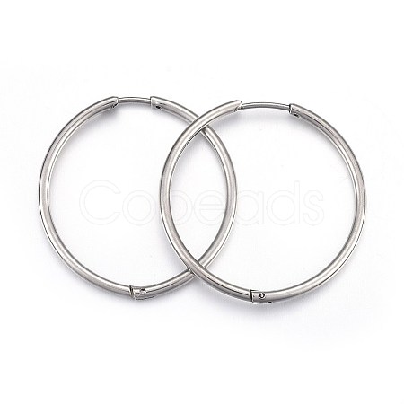 304 Stainless Steel Huggie Hoop Earrings EJEW-L205-02A-P-1