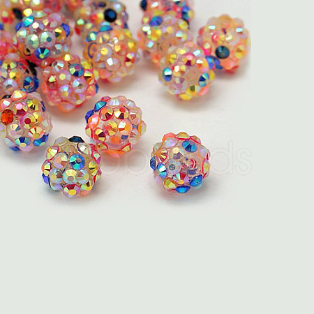 Chunky Resin Rhinestone Beads X-RESI-M019-16-1