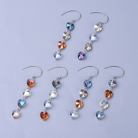 Electroplate Glass Dangle Earrings EJEW-JE03089-M-1