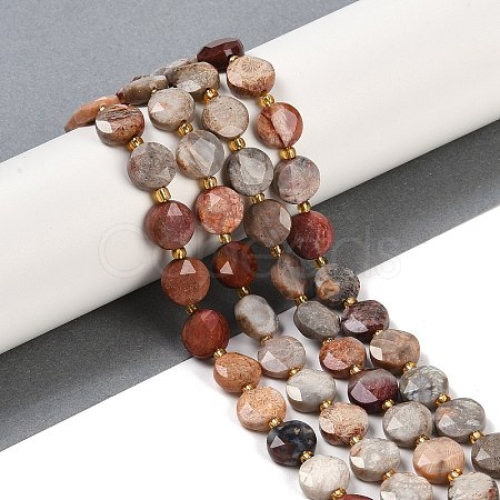 Natural Fossil Coral Beads Strands G-C116-A27-01-1