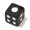 304 Stainless Steel Charms, with Enamel, Dice Charm, Black, 12x12x12mm, Hole: 2mm