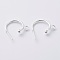 304 Stainless Steel Half Hoop Earrings, Silver, 19x16x3mm, Pin: 0.8mm