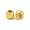 Rack Plating Brass Silicone Spacer Beads, Long-Lasting Plated, Cadmium Free & Lead Free, Round, Real 18K Gold Plated, 3x2.5mm, Hole: 0.8mm