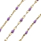 Ion Plating(IP) 304 Stainless Steel Dapped Chains, with Enamel, Soldered, with Spool, Lilac, 11x2x2mm, about 32.81 Feet(10m)/Roll