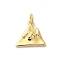 Rack Plating Mountain Brass Pendants, with Jump Ring, Long-Lasting Plated, Cadmium Free & Lead Free, Real 18K Gold Plated, 17x15x2mm, Hole: 3mm