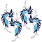 Gorgecraft 4Pcs 2 Style Leaf Computerized Embroidery Cloth Iron on/Sew on Patches, Costume Accessories, Appliques, Dodger Blue, 170x80x0.8mm, 2pcs/style