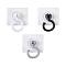 Cheriswelry 6Pcs 3 Color Plastic Rotate Hook Hangers, with Adhesive Stickers, Mixed Color, 105x75x27mm, 3 color, 2pcs/color, 6pcs