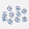 Faceted Glass Rhinestone Charms, Imitation Austrian Crystal, Flower, Blue Shade, 10x10x5mm, Hole: 1.2mm