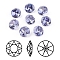 Pointed Back & Back Plated K9 Glass Rhinestone Cabochons, Grade A, Faceted, Flat Round, Tanzanite, 8x4.5mm