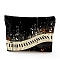 Polyester Wallet, Makeup Bag, with Zipper, Rectangle, Musical Note, 17x25cm