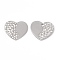 Non-Tarnish 304 Stainless Steel Pendants, Heart Charm, Stainless Steel Color, 21.5x23x1mm, Hole: 1.4mm