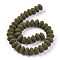 Natural Lava Rock Beads Strands, Dyed, Rondelle, Dark Olive Green, 15~16x9.5~9.7mm, Hole: 2.5mm, about 42pcs/strand, 15.15 inch~15.55 inch(38.5~39.5cm)