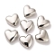 CCB Plastic Beads, Heart, Platinum, 21x23x10mm, Hole: 2mm