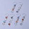 Electroplate Glass Dangle Earrings, with 304 Stainless Steel Hooks, Heart, Mixed Color, 77mm, Pin: 0.6mm