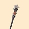 Evil Eyes Style Natural Labradorite Magic Wand, for Witches and Wizards, with Wooden Handles, Star with Snake, 280x30mm