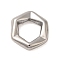 Non-Tarnish 304 Stainless Steel Linking Rings, Hexagon, Stainless Steel Color, 17x19x4.5mm, Inner Diameter: 10x11mm