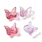 Transparent Glass Cabochons, with Glitter Gold Powder , 3D Butterfly Shape, No Hole/Undrilled, Mixed Color, 7x7.5x3.5mm