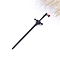 Ancient-Costume Style Alloy Hair Sticks for Women, Glass Sword Hairpin Chopsticks, Black, 205x45mm