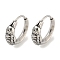 316 Surgical Stainless Steel Hoop Earrings, Antique Silver, Rabbit, 14.5x5mm