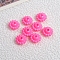 Opaque Acrylic Beads, Flower, Hot Pink, 9x5mm, Hole: 2mm