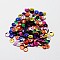 Plastic Paillette Beads, Semi-cupped Sequins Beads, Center Hole, Mixed Color, 6~7x0.5mm, Hole: 1mm