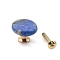 Flat Round Natural Lapis Lazuli Drawer Knobs, with Brass, Cabinet Pulls Handles, Doorknob Accessories, 25x7mm