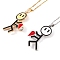 Valentine's Day 2Pcs Alloy Enamel Magnetic Heart Pendant Necklaces, Cable Chains, Platinum & Golden, 23.62 inch(60cm)