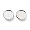 Non-Tarnish 304 Stainless Steel Brooch Base Settings, Flat Round, Stainless Steel Color, 22x2mm, Tray: 20mm