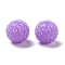 Chunky Resin Rhinestone Bubblegum Ball Beads, Round, Lilac, 20x18mm, Hole: 3mm