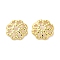 Rack Plating Brass Bead Caps, Long-Lasting Plated, Lead Free & Cadmium Free, 8-Petals, Flower, Golden, 6x1mm, Hole: 1mm