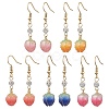 Epoxy Resin Flower Dangle Earrings EJEW-JE06129-1