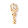 Golden Brass Micro Pave Clear Cubic Zirconia Ice Pick Pinch Bails KK-B100-049G-01-1