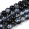 Transparent Crackle Baking Painted Glass Beads Strands DGLA-T003-01C-01-1