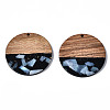 Opaque Resin & Walnut Wood Pendants RESI-T035-24-B01-2