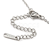 201 Stainless Steel Ribbon Knot Pendant Necklace with Cable Chains NJEW-Q317-24P-3