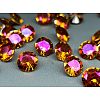 Electroplated Cubic Zirconia Pointed Back Cabochons ZIRC-I024-8mm-02-1