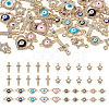 40Pcs 20 Styles Evil Eye Zinc Alloy Enamel Connector Charms ENAM-TA0001-37-1