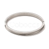Egg Shaped 201 Stainless Steel Grooved Hinged Bangles STAS-G306-04P-2