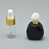 Natural Black Agate Openable Perfume Bottle Pendants G-E556-20F-1