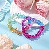 Rainbow Color Glass Chip Beaded Stretch Kid Bracelets for Girls BJEW-JB10779-2