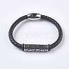 Men's Braided Leather Cord Bracelets BJEW-P194-11-1