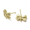 Rack Plating Brass & Cubic Zirconia Stud Earring Findings KK-G487-08G-2