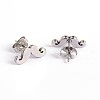 Tarnish Resistant Mustache 304 Stainless Steel Ear Studs X-EJEW-F0075-044P-1