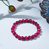 8.5mm Round Dyed Natural Tiger Eye Beads Stretch Bracelet for Girl Women BJEW-JB07152-04-2