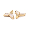 Brass Micro Pave Clear Cubic Zirconia Charms KK-E068-VC407-3